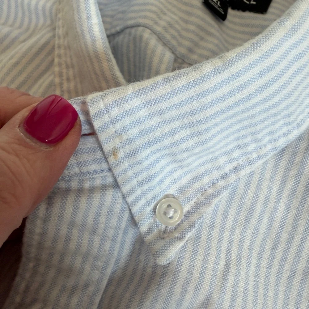 J. Crew Mercantile Flex Button Down Shirt Men’s Size XL Classic Pinstripe X8